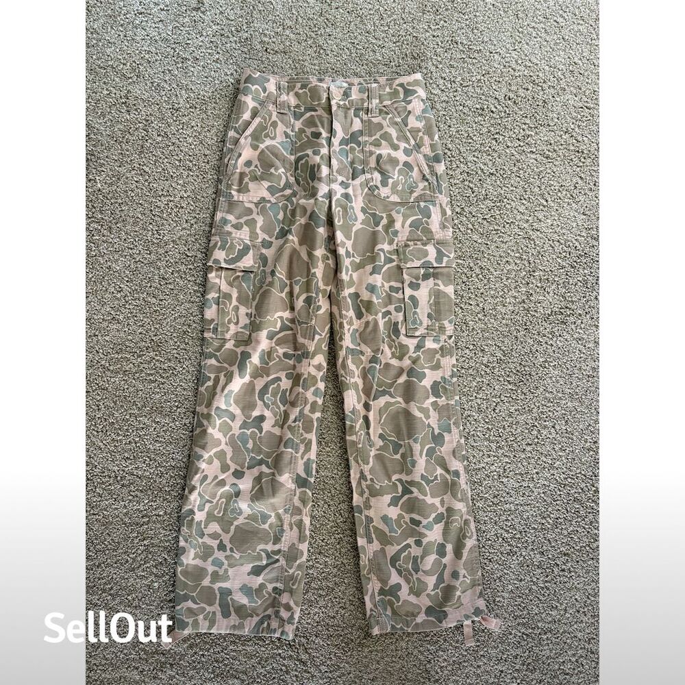 J.Crew Women's Camo Cargo Pants Size 23 Cinched Hem Multicolor